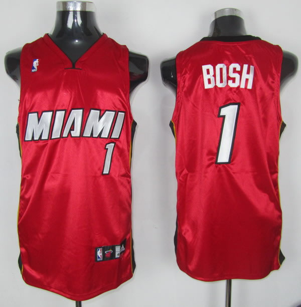 NBA Miami Heat 1 Chris Bosh Authentic Red Jersey